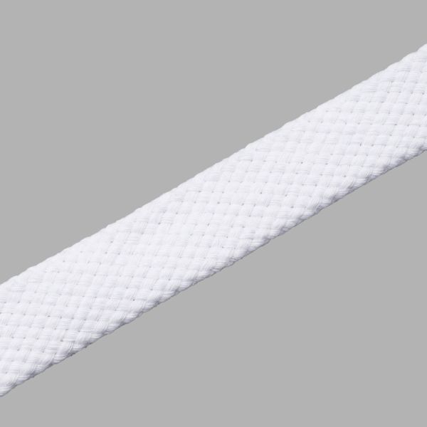 Шнур отделочный плоский ⌀23.0 мм / 50м (полиэстер, хлопок), белый, Р60331
