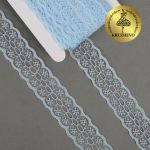 Кружево отделочное в стиле "трикотаж" 28 мм, TBY 1670, цв.05 голубой, уп.27.4м
