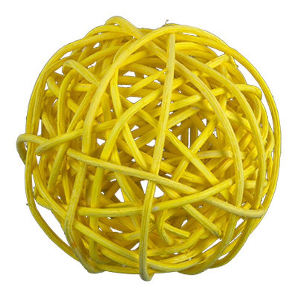 Шары декоративные из ротанга 7 см, 6 шт, №04 желтый, Blumentag BRF-7