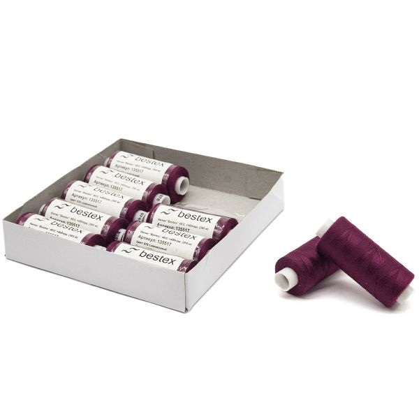 Нитки швейные бытовые Bestex 40/2, 365 м (400 ярд) / 10 кат., 078 марсала