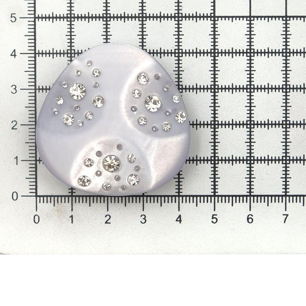 Пуговицы на ножке пальтовые со стразом (пластик) 676415 (серебро), 4 шт