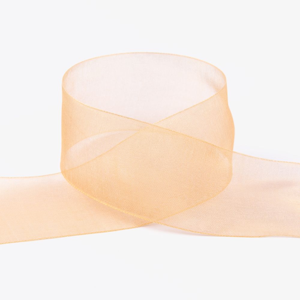 Лента капроновая (органза) 38.0 мм / 22.8±1 метра, 009 рыжий, Blitz OR-38