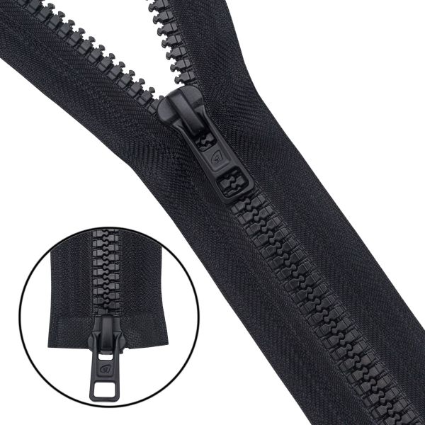 Молния трактор Arta Т6 (6 мм) 2 зам., разъем., 65 см, (2077), A580 черный, НОВЫЙ МАТОВЫЙ ЗАМОК, уп.5 штук