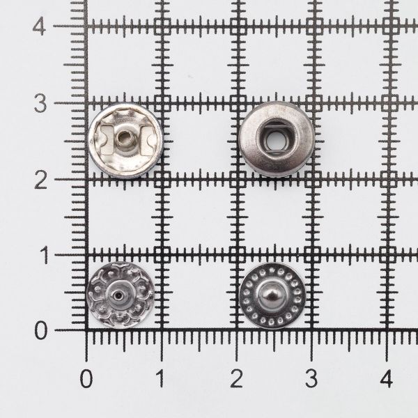 Кнопка Альфа (S-образная) ⌀10.0 мм, ≈144 шт, МЕТАЛЛ, эмаль, 569 т.синий глянцевый + отв.части чер.никель, ВТ-2, NEW STAR