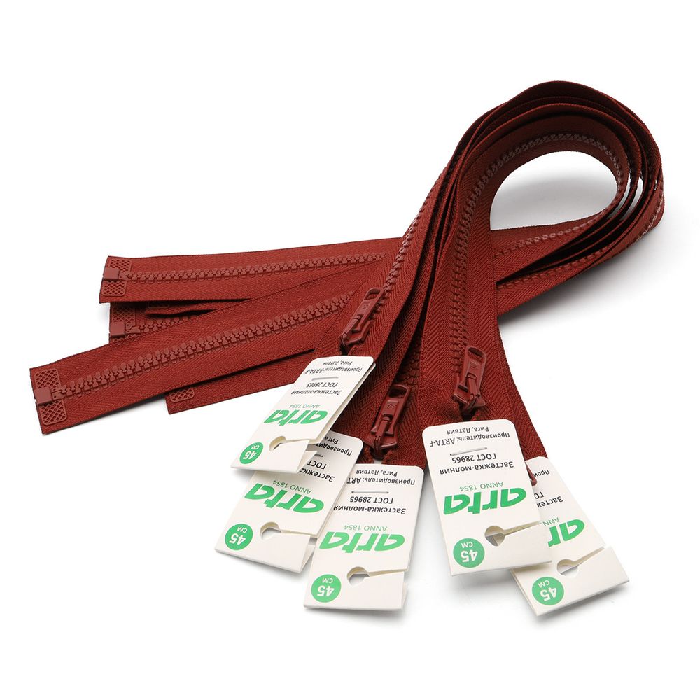 Молния трактор Arta Т6 (6 мм) 1 зам., разъем., 50 см, цв. 010 терракотовый, 5 шт