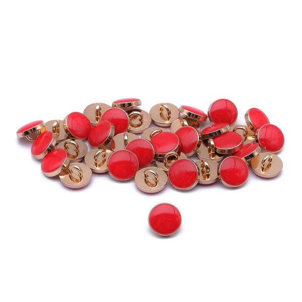 Пуговицы на ножке 18L (11мм), металл (Red/G (красный/золото)), MEs-2013, 36 шт