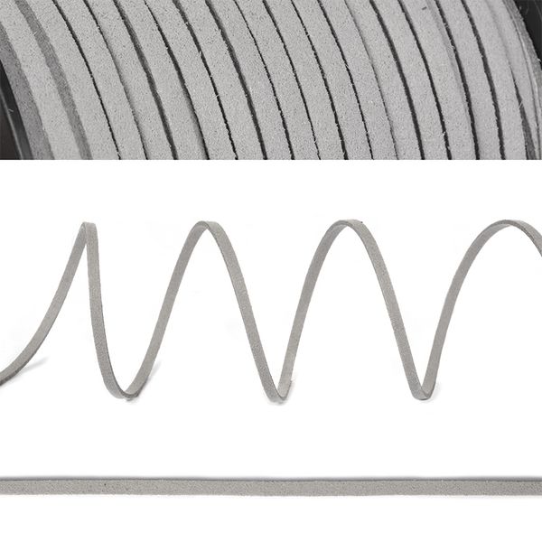 Шнур замша искусственная ⌀2.0-3.0 мм / 50 метров, св.серый F310