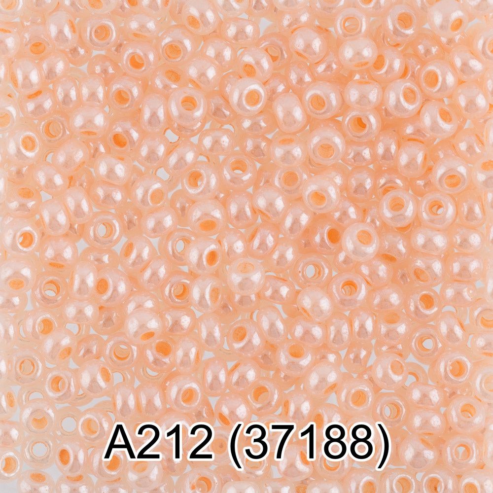 Бисер Preciosa круглый 10/0, 2.3 мм, 10х5 г, 1-й сорт A212 бл.персиковый, 37188, круглый 1