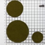 Набор заплаток пришивных из замши, круг ⌀4см, 6см и 8см, с перфорацией, 3 шт, 100% кожа (33 хаки), 59401