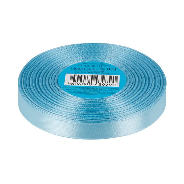 Лента атласная 1-сторонняя 12.0 мм / 33±2 метра, 073 бл.синий, Gamma