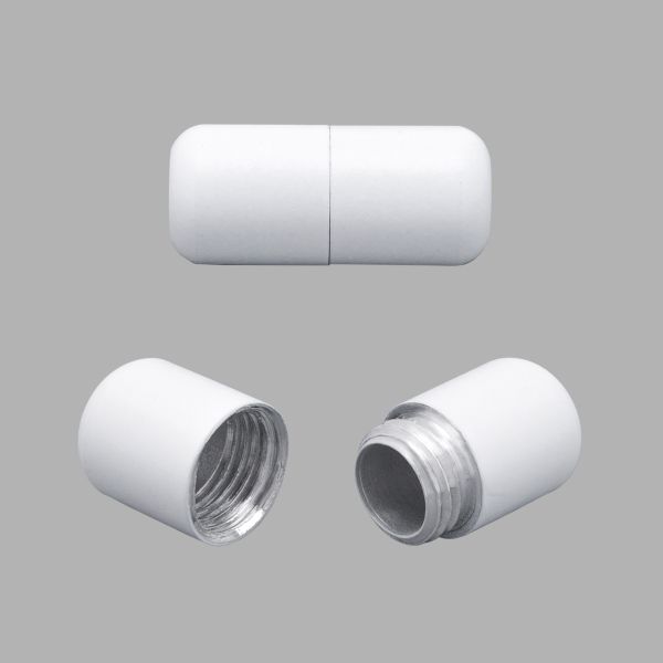 Фиксатор (зажим) для шнура металл ⌀8 мм, l=1.8 см, белый, 1 пара