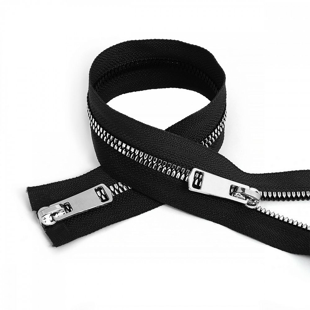 Молния трактор Т5 (5 мм) 2 зам., разъем., 110 см, ТТ, цв.черн/серебро уп.10 шт Молния трактор Т5 (5 мм) 2 зам., разъем., 110 см, ТТ, цв.черн/серебро уп.10 шт