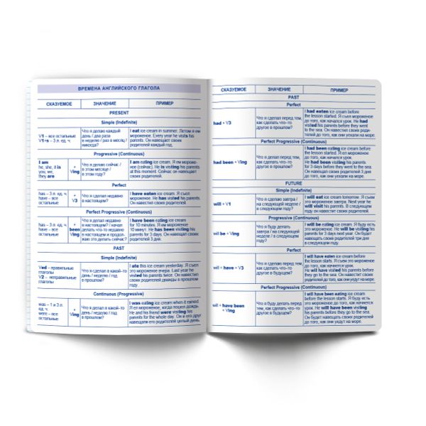 Тетрадь со справочным материалом Большая перемена, выбор.лак, A5 48 л. на скобе 65 г/м², белизна 100% 10 шт клетка, 01812 Большая перемена Английский язык, Светоч Т280