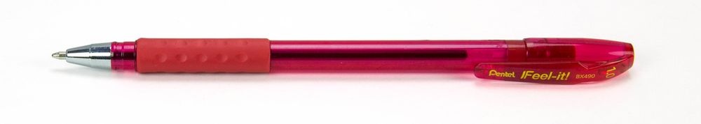 Ручка шариковая Pentel Feel it! ⌀1 мм, 12 шт, BX490-B цвет чернил: красный