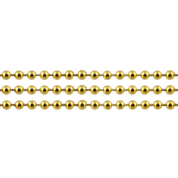 Бусины пластик (жемчуг) ⌀3 мм, 5 нитей по 3±0.03 метра, №23 золото, Zlatka PSB-02