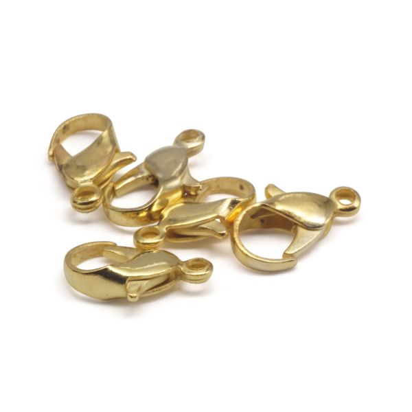 Замок для бус карабин 14 мм, 5 штук, Astra&Craft (Золото) 4AR235