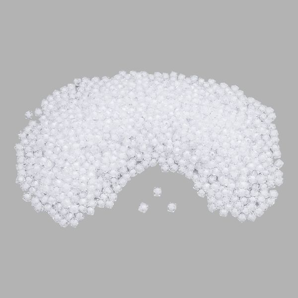 Бусины акрил ⌀10 мм, в цвете с белой сердцевиной, граненый куб, 500 г, Astra&Craft (прозрачный)