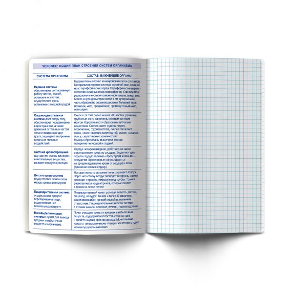 Тетрадь со справочным материалом Остров легенд, сплошной лак, A5+ 48 л. на скобе 65 г/м², белизна 100 %, 10 шт, клетка, 01312 Остров легенд Биология, Светоч Т143