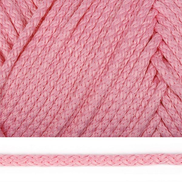 Шнур круглый полиэфир ⌀5.0 мм / 100 метров, с наполнителем, 090 розовый