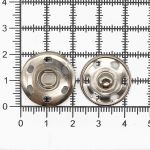 Кнопка пришивная металл ⌀21.0 мм, (никель), 20 шт