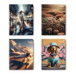 Тетрадь ученическая общая с двойной обложкой, A5 96 л. на гребне 65 г/м², белизна 100 %, 4 шт, клетка, 01210 МИКС - Супер - ассорти, Светоч Т118