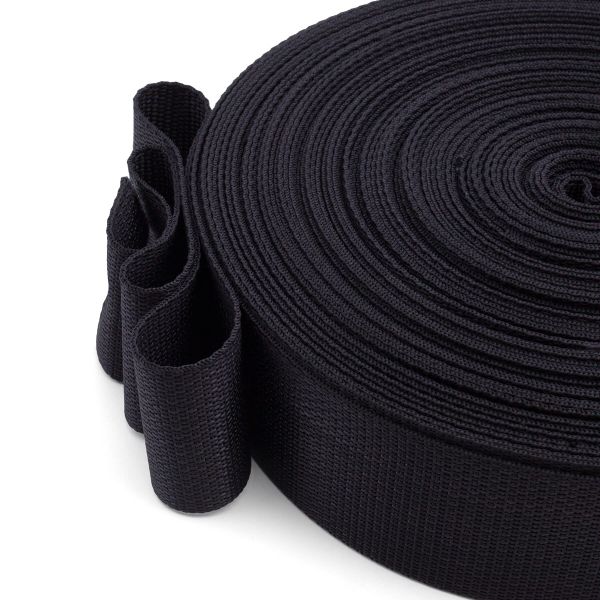 Стропа (ременная лента) 50 мм / 30 метров, толщ. 1.0 мм, [42 г/пог.м], 100% п/э, 005 черный