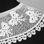 Пришивной кружевной воротник 30х35 см, матовая нить, TBY.13/189, белый, 10 шт