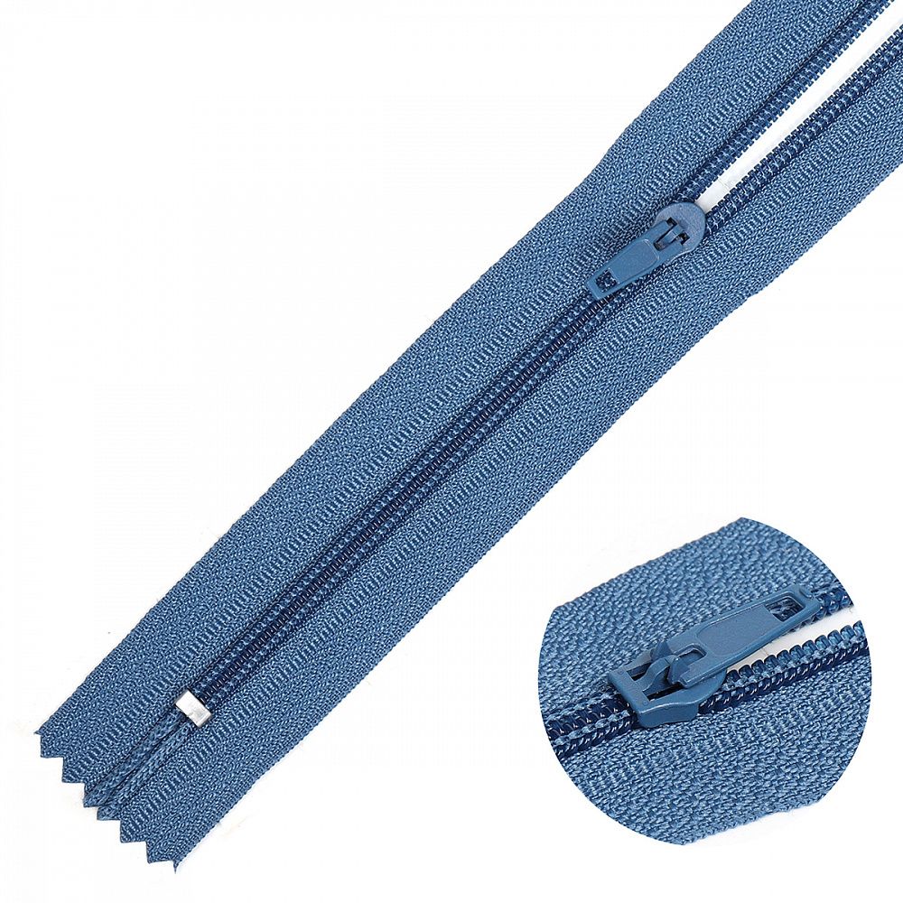 Молния спираль (витая) брючная Т4 (4 мм) 1 зам., н/раз., 20 см, F220 синий, 10 шт, Mzip Молния спираль (витая) брючная Т4 (4 мм) 1 зам., н/раз., 20 см, F220 синий, 10 шт, Mzip