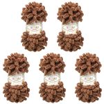 Пряжа Alize (Ализе) Puffy / уп.5 мот. по 100 г, 9м, 493 темно-коричневый