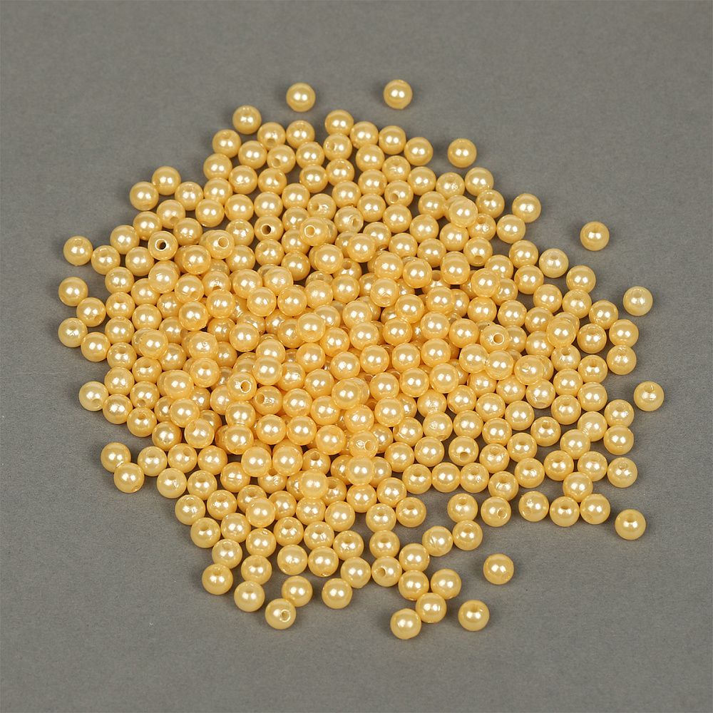 Бусины пластик (перламутр) ⌀6 мм, цв.007 персик уп.50г (483 шт), Magic4Hobby