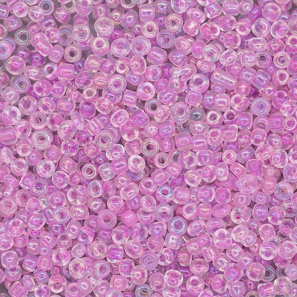 Бисер Astra&Craft 11/0 (2.1 мм), 200 г (10х20 г), цв. 209 св.розовый/прозр.с цвет.центром, радужный