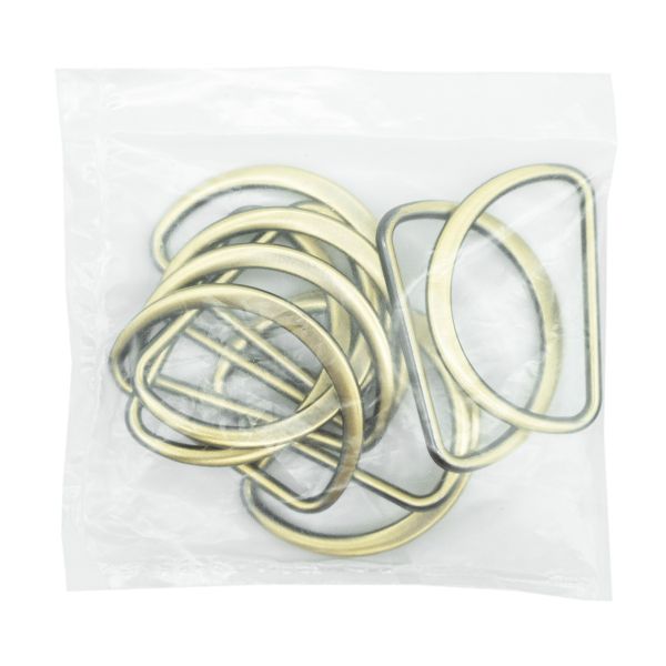 Полукольцо литое металл внутр. 40 мм (внешн. 46х31 мм), плоское, 10 шт, латунь ГР, 6894