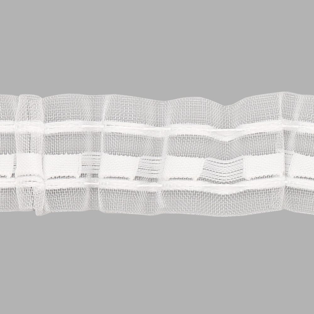 Лента (тесьма) шторная: сборка параллельная (1:2) 40 мм / 50 метров, равномерная