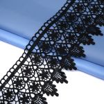 Кружево гипюр (плетёное) 90 мм / 13.7 метров, черный, 3AR1304