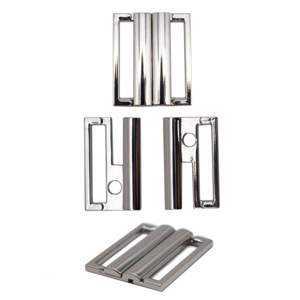 Застежки для купальника (бикини) металл 25.0 мм, 2 шт, серебро (белая бронза), Arta, GYZA25