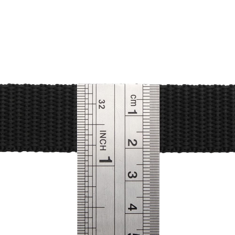 Стропа (ременная лента) 20 мм / 25 метров, толщ. 1.0 мм, [11 г/пог.м], 100% п/п, 20-1 черный