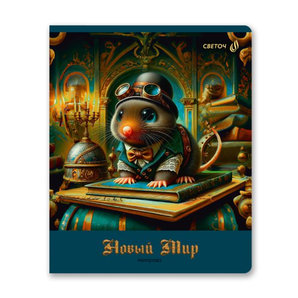 Тетрадь ученическая общая, A5+ 48 л. на скобе 65 г/м², белизна 100 %, 10 шт, клетка, 01135 Новый мир, Светоч Т88