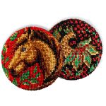 Набор для вышивания бисером Кроше (Радуга бисера) В714, Талисман Хохлома 8х8см