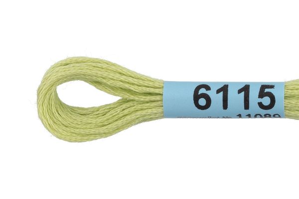 Мулине Gamma 100% хлопок, цв.6115 бл.оливковый, 24 мотка по 8 метров