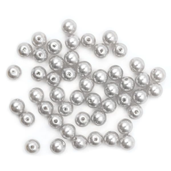 Бусины пластик (жемчуг) ⌀10 мм, 25 г, Astra&Craft, 031 NL серый