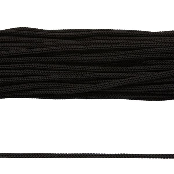 Шнур полипропилен круглый вязаный ⌀5.0 мм / 100 метров, 5-02 черный