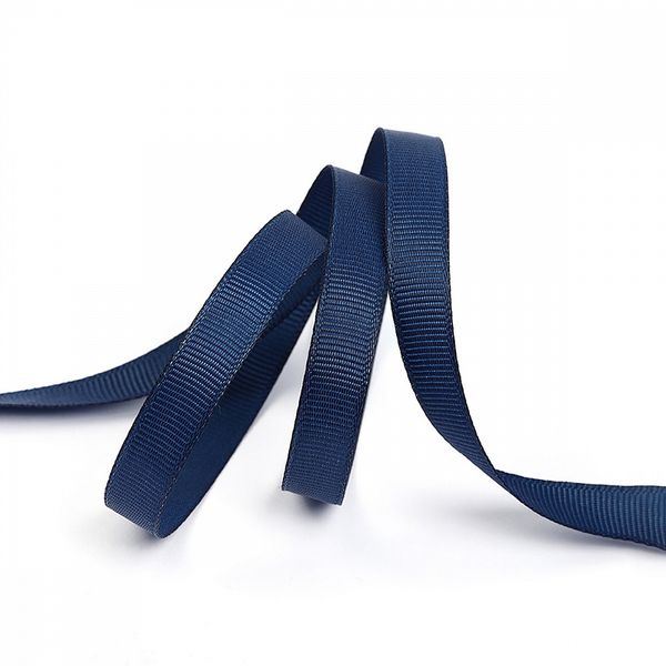 Лента репсовая (в рубчик) 10.0 мм, 374 синий уп. 27,4м