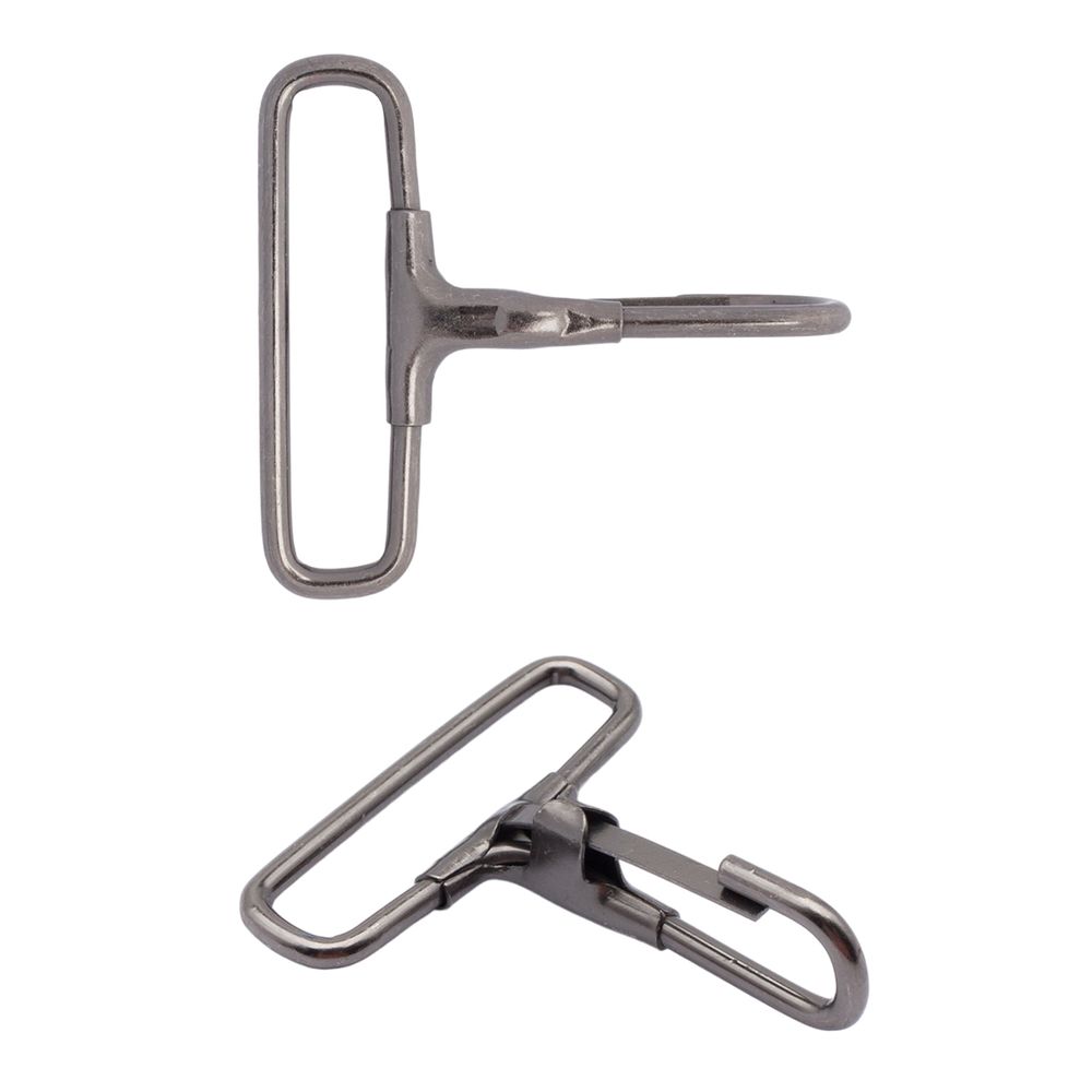 Карабин металл 40 мм (50х44 мм), бл.никель, 20 шт