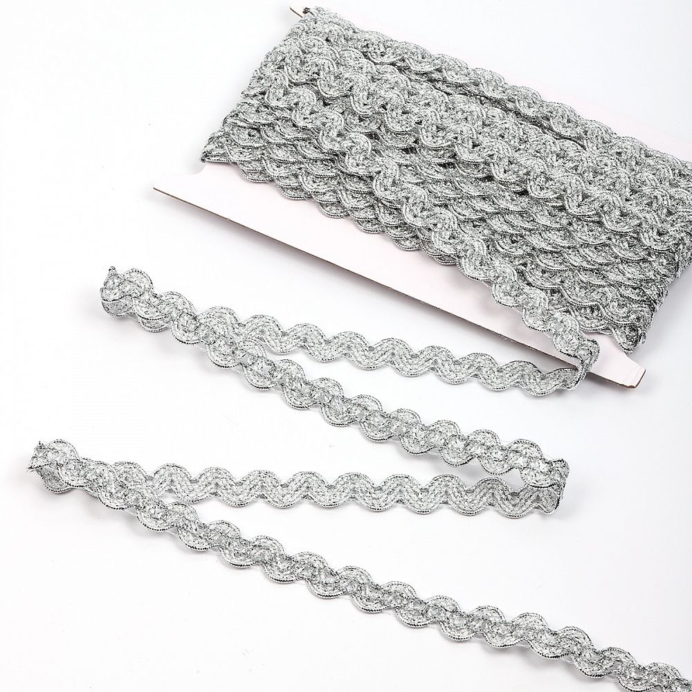 Тесьма отделочная 20 мм / 13.71 метров, TBY 907 цв.серебро