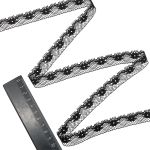 Кружево гипюр (плетёное) 17 мм 6,8 м, ±4 см, WL-60, черный