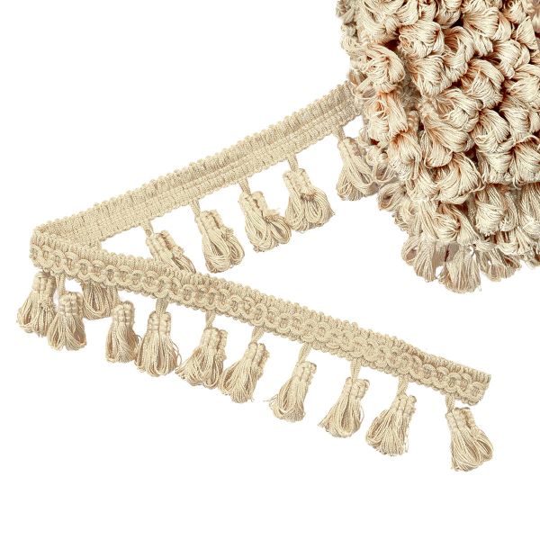 Бахрома отделочная 50.0 мм / 10 метров, с кистями 122 молочный