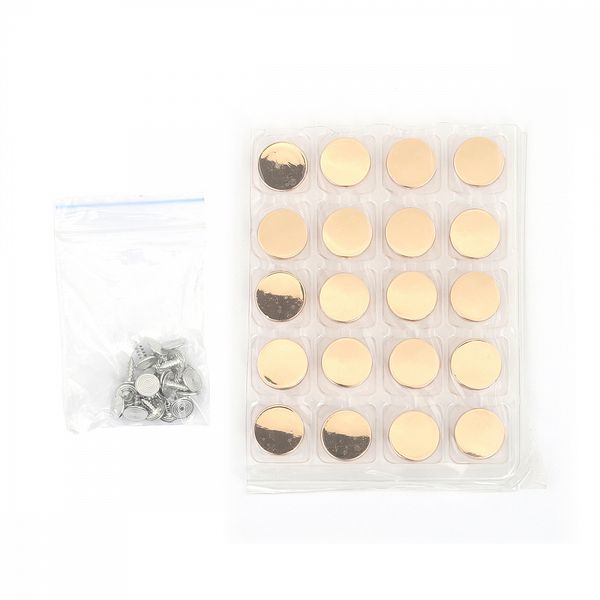 Пуговицы джинсовые ⌀15 мм, фиксированная ножка, металл, TBY-1356 золото уп.20 шт