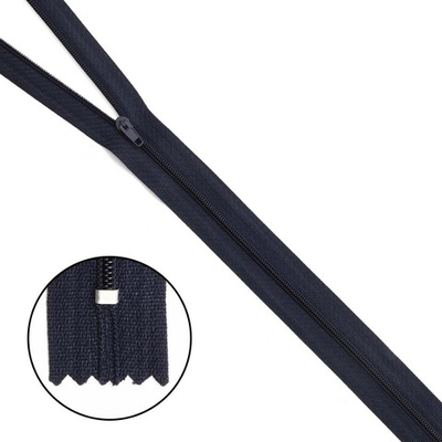 Молния спираль (витая) Т3 (3 мм) 1 зам., н/раз., 50 см, п/автомат, 233 т.синий, 10 шт