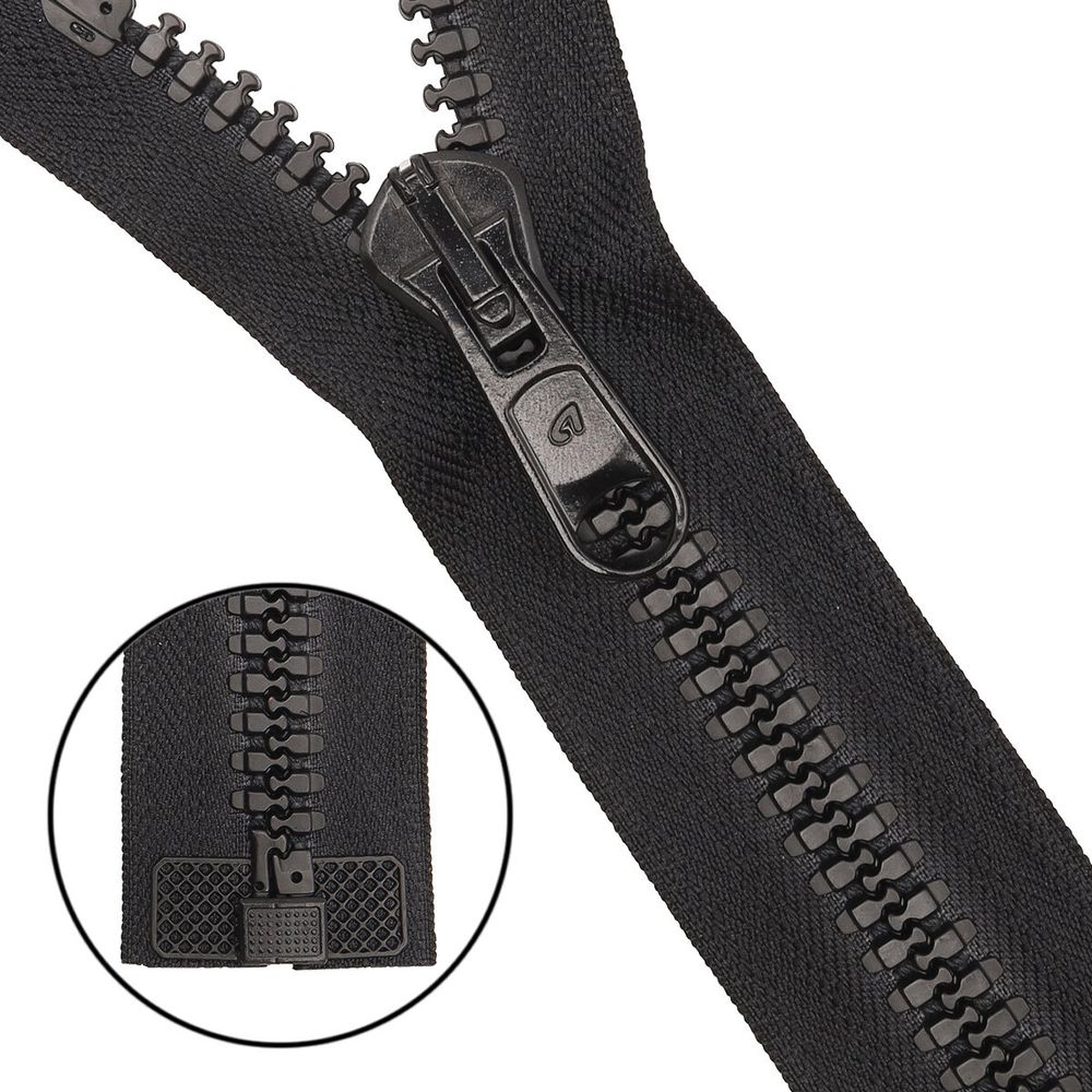 Молния трактор Arta Т8 (8 мм) 1 зам., разъем., 75 см, 077 черный, уп. 5 шт