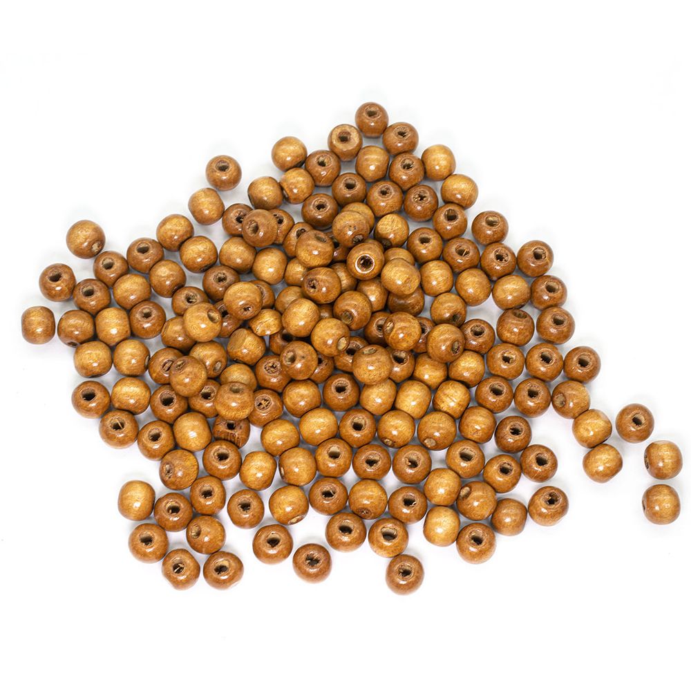 Бусины дерево ⌀10 мм, 50 г, Astra&Craft, коричневый